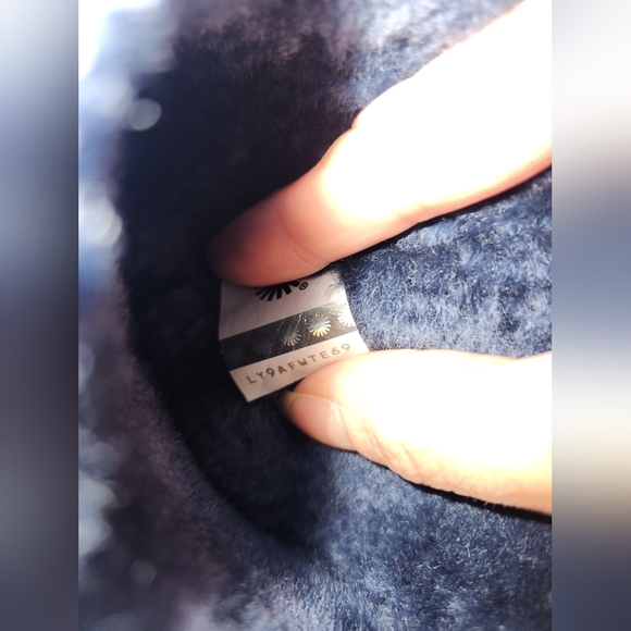 UGG Navy Suede Boots with Tan Sole - Picture 6 of 7